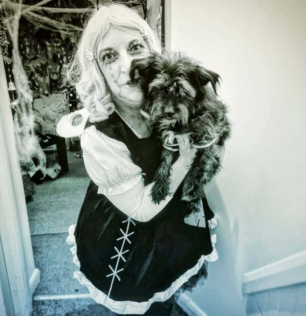 Halloween Story – A Doll with a Broken Soul and a Fairy with a Broken Wing Black-and-white Halloween portrait of a doll with a broken soul and a fairy with a broken wing
